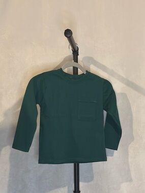 Zara Kids Dark Green Long Sleeve Pocket Top Size 4–5 Years
